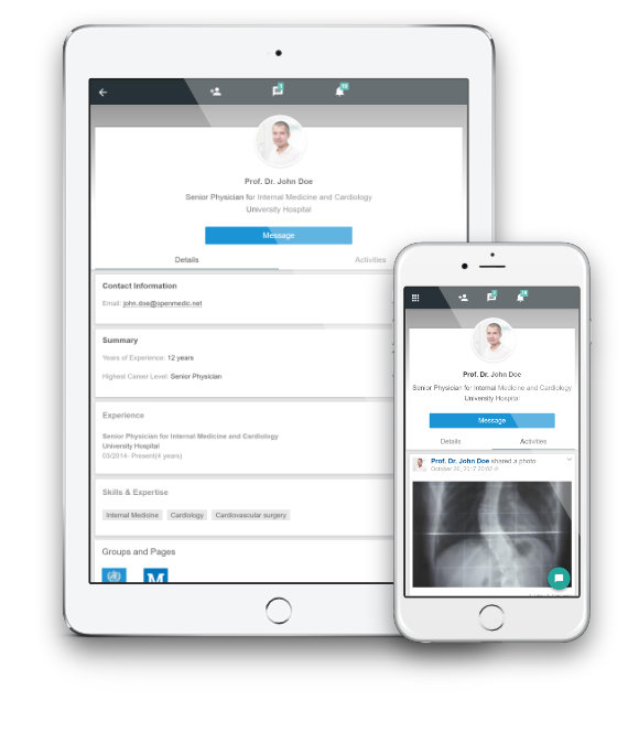 iPad and iPhone show mobile user profile page